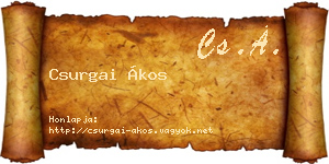 Csurgai Ákos névjegykártya