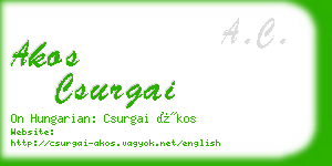 akos csurgai business card